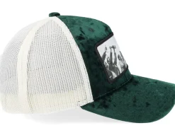 Motorsport Victory Celebration Velvet Green/Ivory A-Frame Trucker - Calza Pennello