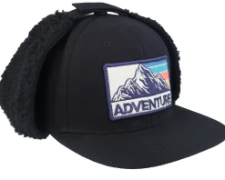 Mountain Adventure Canvas Flatbrim Black Earflap - Wild Spirit