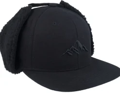 Mountain 3d Canvas Flatbrim Black/Black Earflap - Wild Spirit