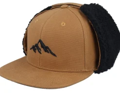 Mountain 3d Canvas Flatbrim Beige/Black Earflap - Wild Spirit