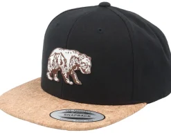 Mountains Bear Patch Black/Cork Snapback - Iconic