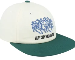 Movement 6 Panel Linen/Green Snapback - HUF