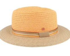 Nane Paperbraid Orange/Beige-gem Straw Hat - Mayser