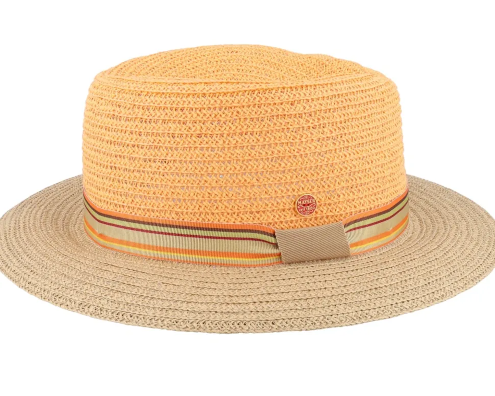 Nane Paperbraid Orange/Beige-gem Straw Hat - Mayser