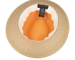 Nane Paperbraid Orange/Beige-gem Straw Hat - Mayser