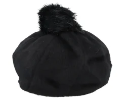 Natalie Oversized Black Pom Beret - Brixton
