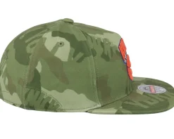 New York Knicks Tonal Camo Stretch Green Camo Fitted - Mitchell & Ness