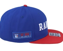 New York Rangers Iconic Color Blocked Deep Royal/Red Snapback - Fanatics