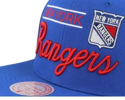 New York Rangers Retro Lock Up Blue Snapback - Mitchell & Ness