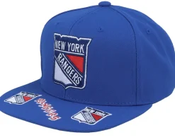 New York Rangers Retro Lock Up Blue Snapback - Mitchell & Ness