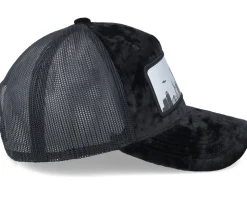 New York Silver Patch Velvet Black A-Frame Trucker - Calza Pennello