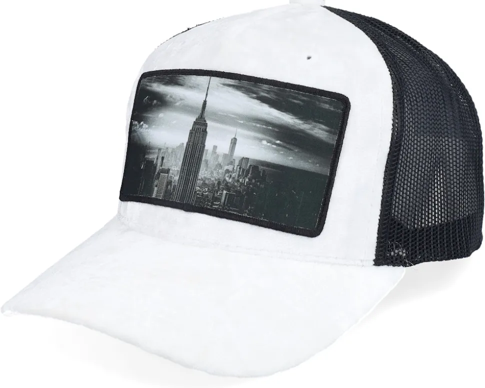 New York Skyscraper Velvet White/Black A-frame - Calza Pennello
