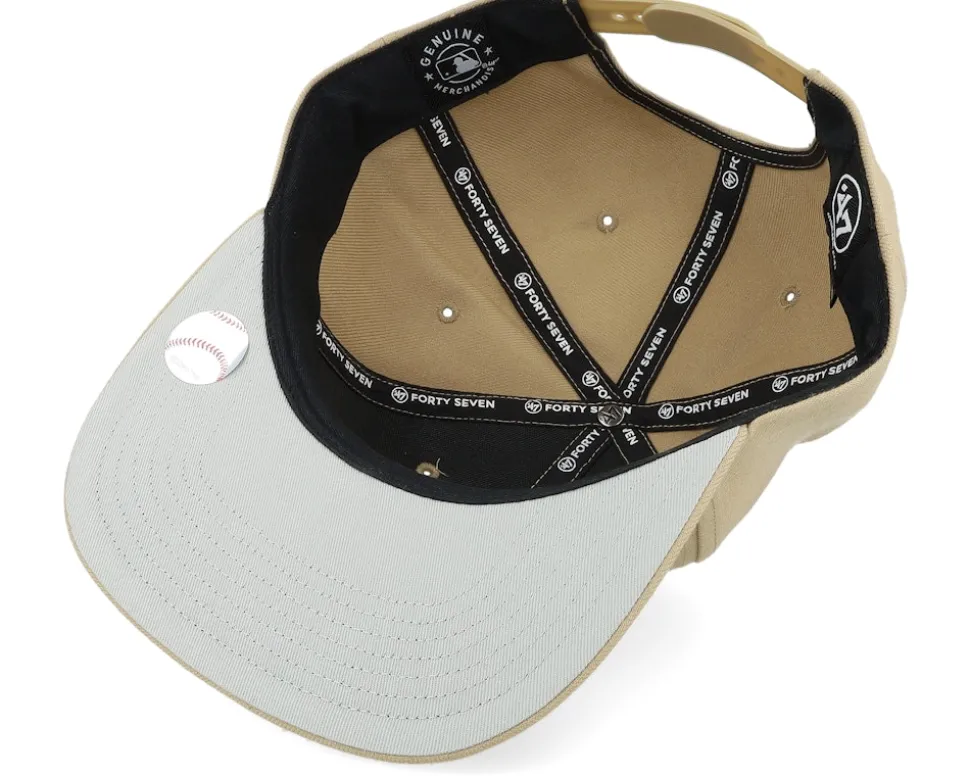 New York Yankees No Shot Captain Khaki/White Snapback - 47 Brand