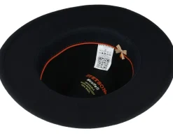 Newark Tiller Woolfelt Black Fedora - Stetson