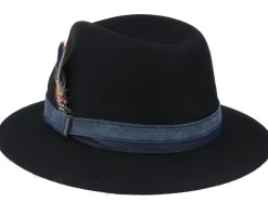 Newark Tiller Woolfelt Black Fedora - Stetson