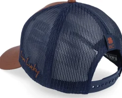 Noble Brown Leather W Navy Mesh W Usa Flag Patch - Black Clover