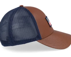 Noble Brown Leather W Navy Mesh W Usa Flag Patch - Black Clover