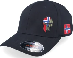 Norway Army Skull Black Wooly Combed Flexfit - Army Head