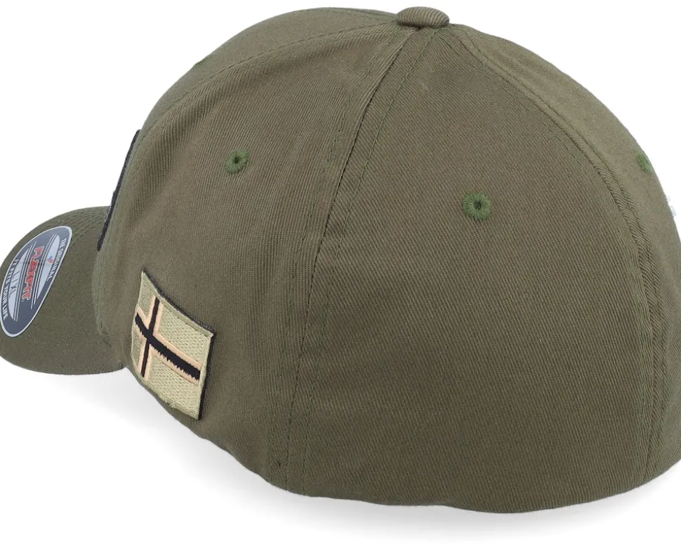 Norway Army Skull Olive Wooly Combed Flexfit - Army Head