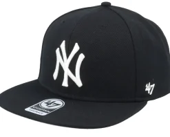 NY Yankees No Shot Black/White Snapback - 47 Brand