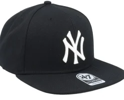 NY Yankees No Shot Black/White Snapback - 47 Brand