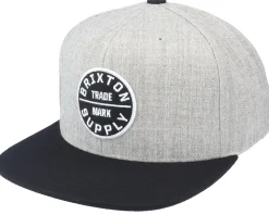 Oath III Light Heather Grey/Black Snapback - Brixton