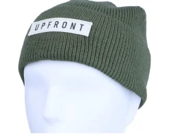 Ocean Knit Beanie Olive Cuff - Upfront