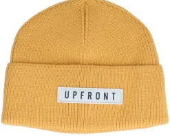 Ocean Knit Beanie Yellow Cuff - Upfront