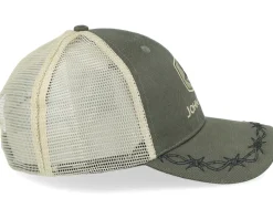 Oil Skin Look W/Mesh Back Olive Trucker - John Deere