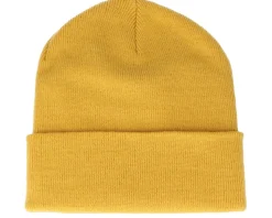 Old English B Patch Mustard Beanie - Bearded Man