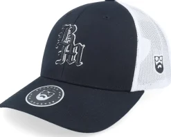 Old English Logo 2 Tone Black/White Trucker - Bearded Man