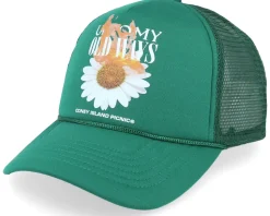 Old Ways Graphic Pine Green Trucker - Coney Island Picnic