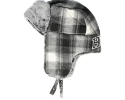 Ombre Plaid Aviator Hat Black Trapper - HUF