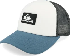 Omnipotent White/Blue/Charcoal Foam A-Frame Trucker - Quiksilver