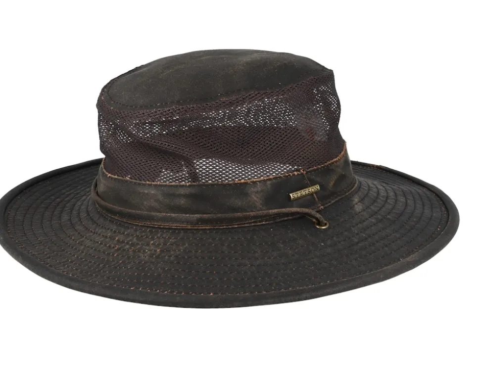 Outdoor Air Mesh CO/PE Washed Brown Traveller - Stetson