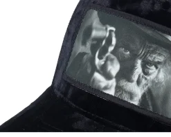 Outlaw With Revolver Velvet Black A-Frame Trucker - Bearded Man