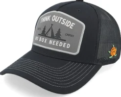 Outside Cap Black A-Frame Trucker - SQRTN