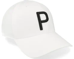 P Cap White Glow/Black Adjustable - Puma