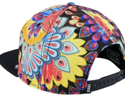 6P Peacock Linen Multi Snapback - Djinns