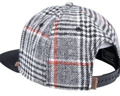 6P Sb Check Tweed Black Snapback - Djinns