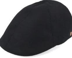 Paddy Wool Blend Black Flat Cap - Mayser