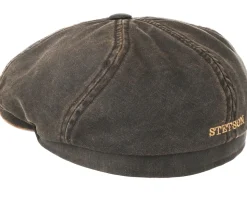6-Panel Cap Co/Pes Schwarz Flatcap - Stetson