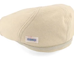 6-panel Cap Cotton Sustainable Beige Flat Cap - Stetson