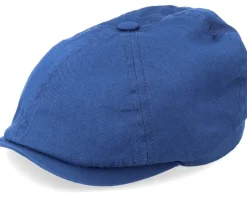 6-Panel Cap Cotton Twill Blue Flat Cap - Stetson