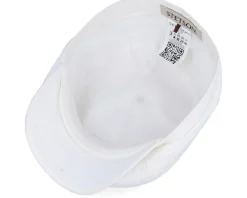 6-Panel Cap Cotton Twill White Flat Cap - Stetson