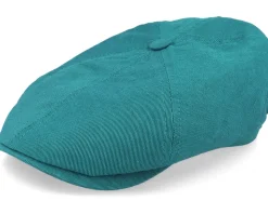 6-Panel Cap Cotton/Linen Teal Flat Cap - Stetson