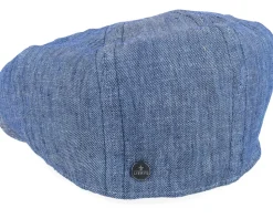 8-panel Cap Linen Blue Flat Cap - Lierys