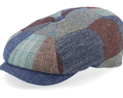8-panel Patchwork Patchwork Flat Cap - Lierys