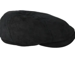 6-Panel Pigskin Black Flat Cap - Stetson