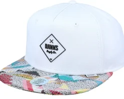 5-Panel Rubber Aztek White Snapback - Djinns